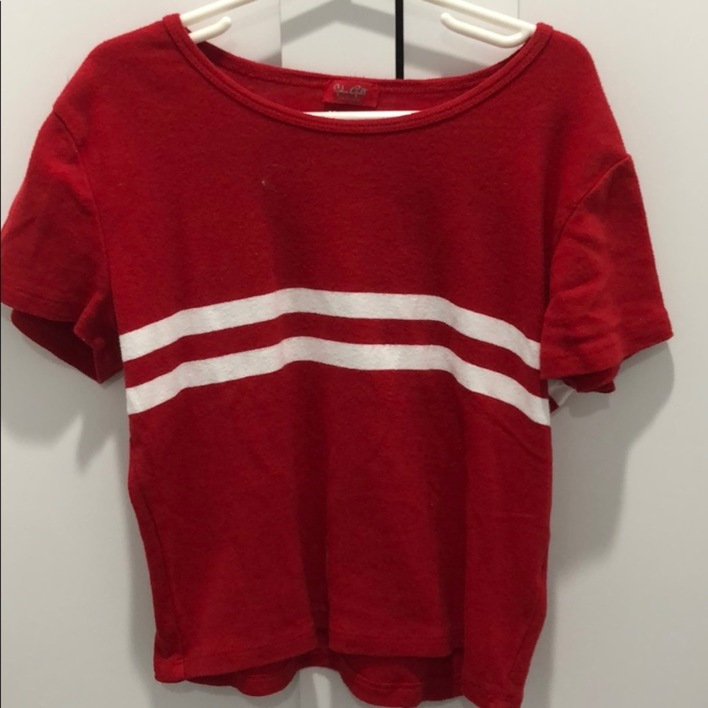 Brandy Melville Red Stripped Tee